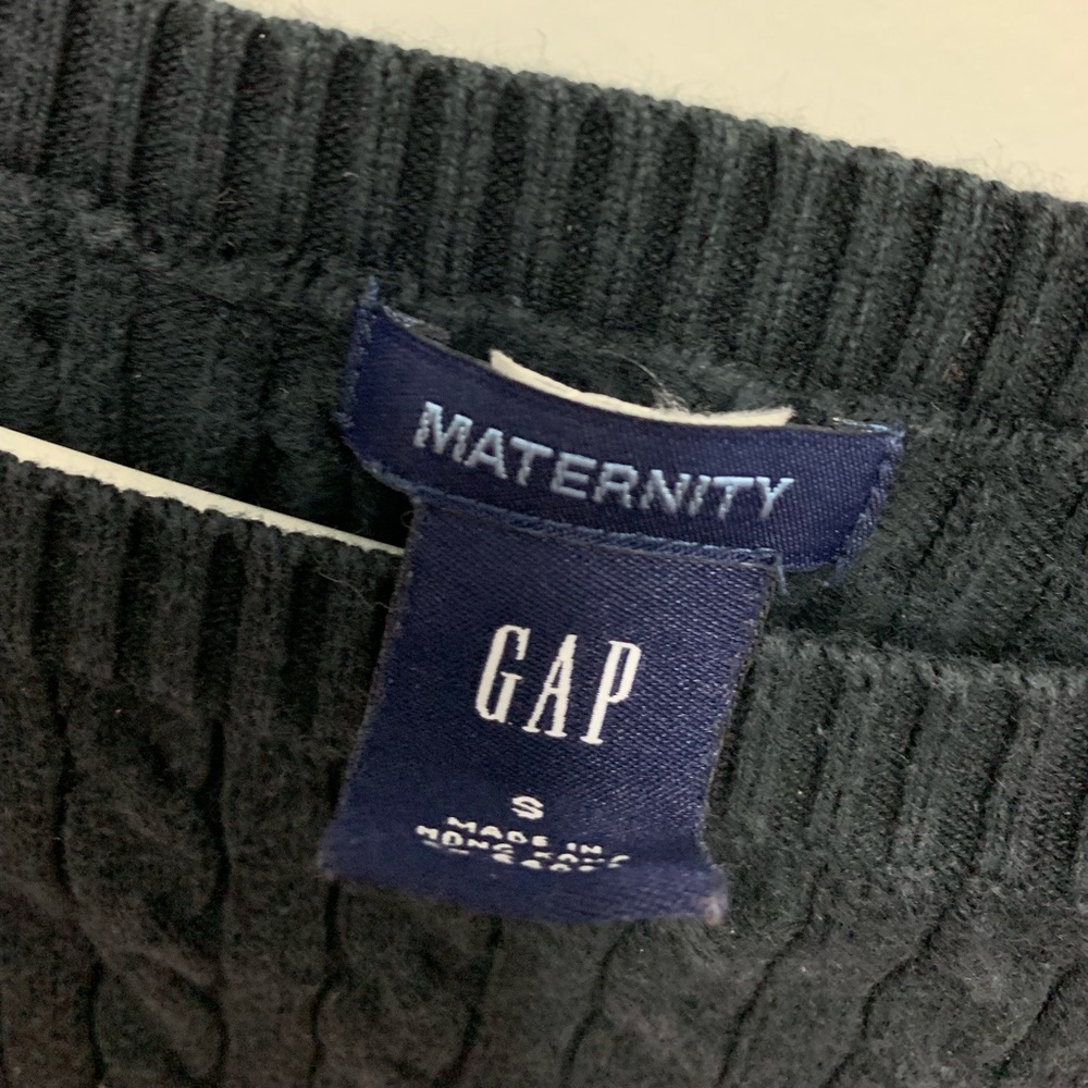 Small, black GAP maternity sweater